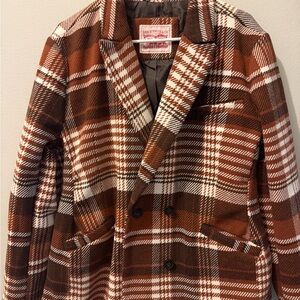 Levi's Beige/White/Brown Double Breasted Women’s Blazer XL